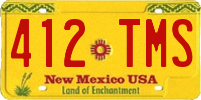 NM license plate 412TMS