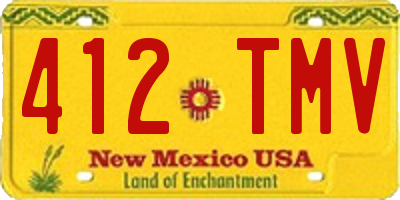 NM license plate 412TMV