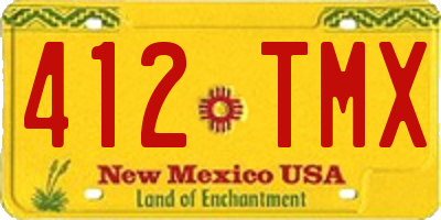 NM license plate 412TMX