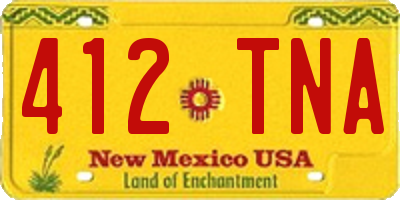 NM license plate 412TNA