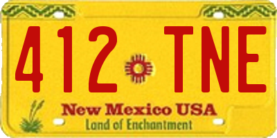 NM license plate 412TNE