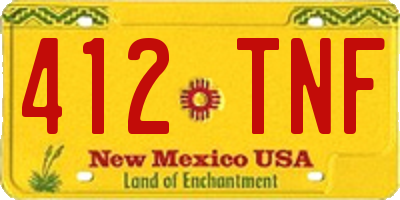 NM license plate 412TNF