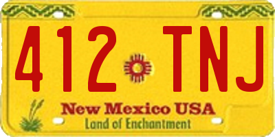 NM license plate 412TNJ