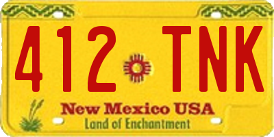 NM license plate 412TNK