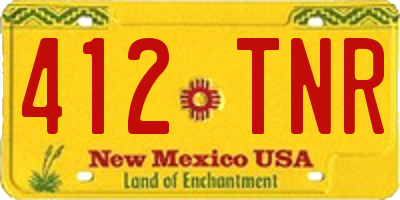 NM license plate 412TNR
