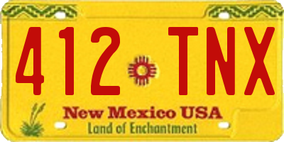NM license plate 412TNX