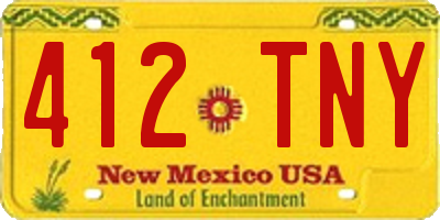 NM license plate 412TNY