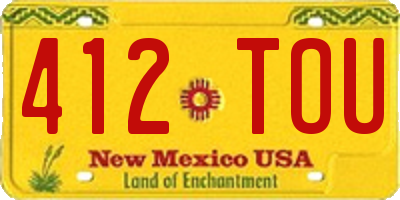 NM license plate 412TOU