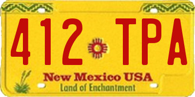 NM license plate 412TPA