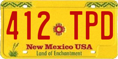 NM license plate 412TPD
