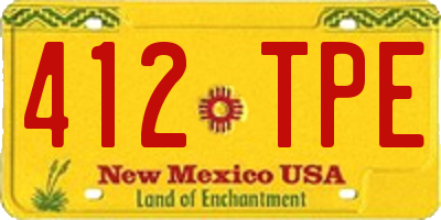 NM license plate 412TPE