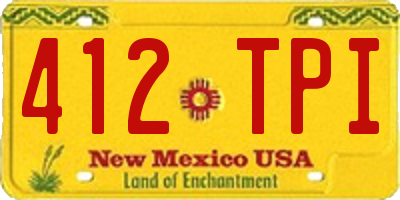 NM license plate 412TPI