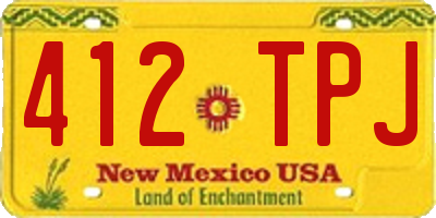 NM license plate 412TPJ