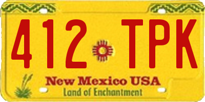 NM license plate 412TPK