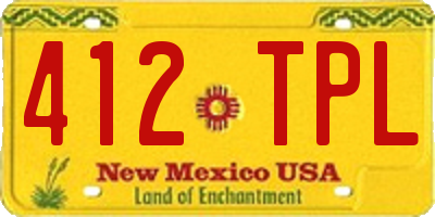 NM license plate 412TPL