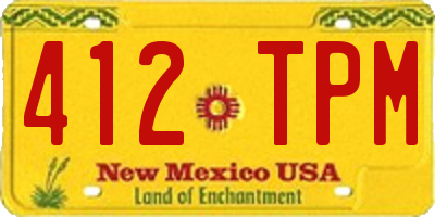 NM license plate 412TPM