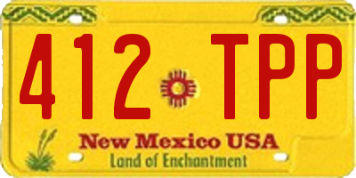 NM license plate 412TPP