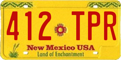 NM license plate 412TPR