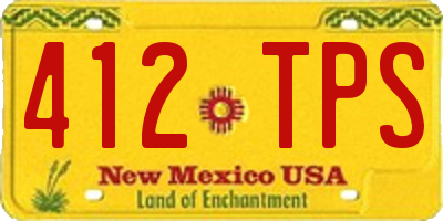 NM license plate 412TPS