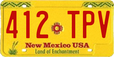 NM license plate 412TPV