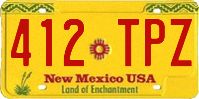 NM license plate 412TPZ
