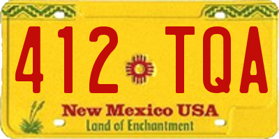 NM license plate 412TQA