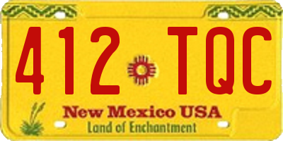 NM license plate 412TQC