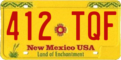 NM license plate 412TQF