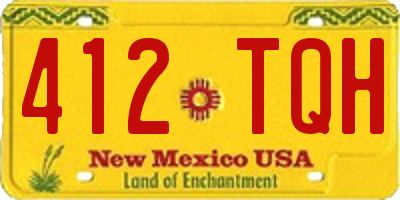 NM license plate 412TQH