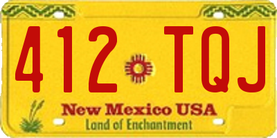 NM license plate 412TQJ