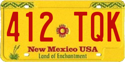 NM license plate 412TQK