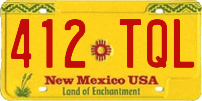 NM license plate 412TQL