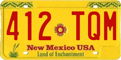 NM license plate 412TQM