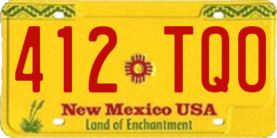 NM license plate 412TQO