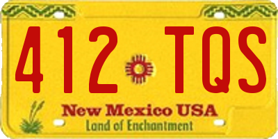 NM license plate 412TQS