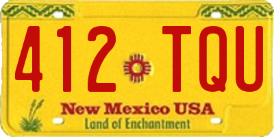 NM license plate 412TQU