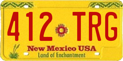 NM license plate 412TRG