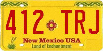 NM license plate 412TRJ