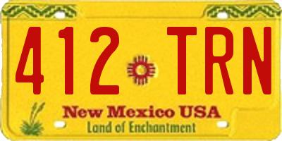 NM license plate 412TRN