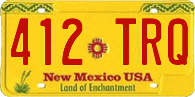NM license plate 412TRQ
