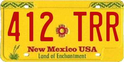 NM license plate 412TRR