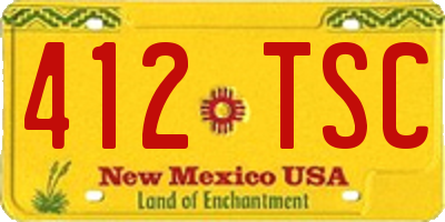 NM license plate 412TSC