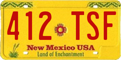 NM license plate 412TSF