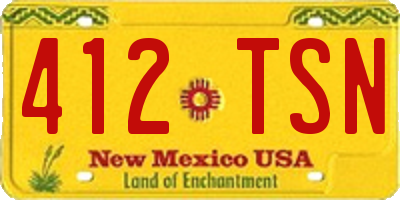 NM license plate 412TSN