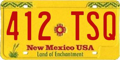 NM license plate 412TSQ