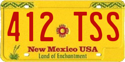 NM license plate 412TSS