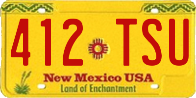 NM license plate 412TSU
