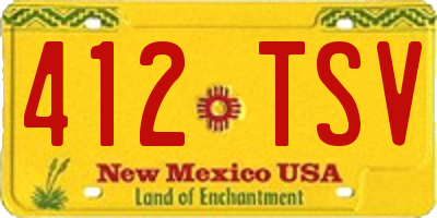 NM license plate 412TSV
