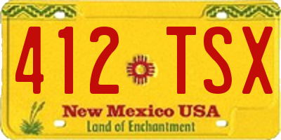 NM license plate 412TSX