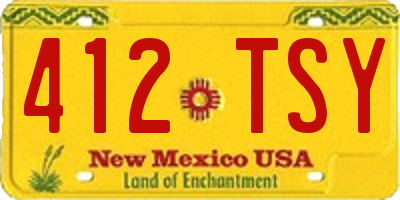 NM license plate 412TSY